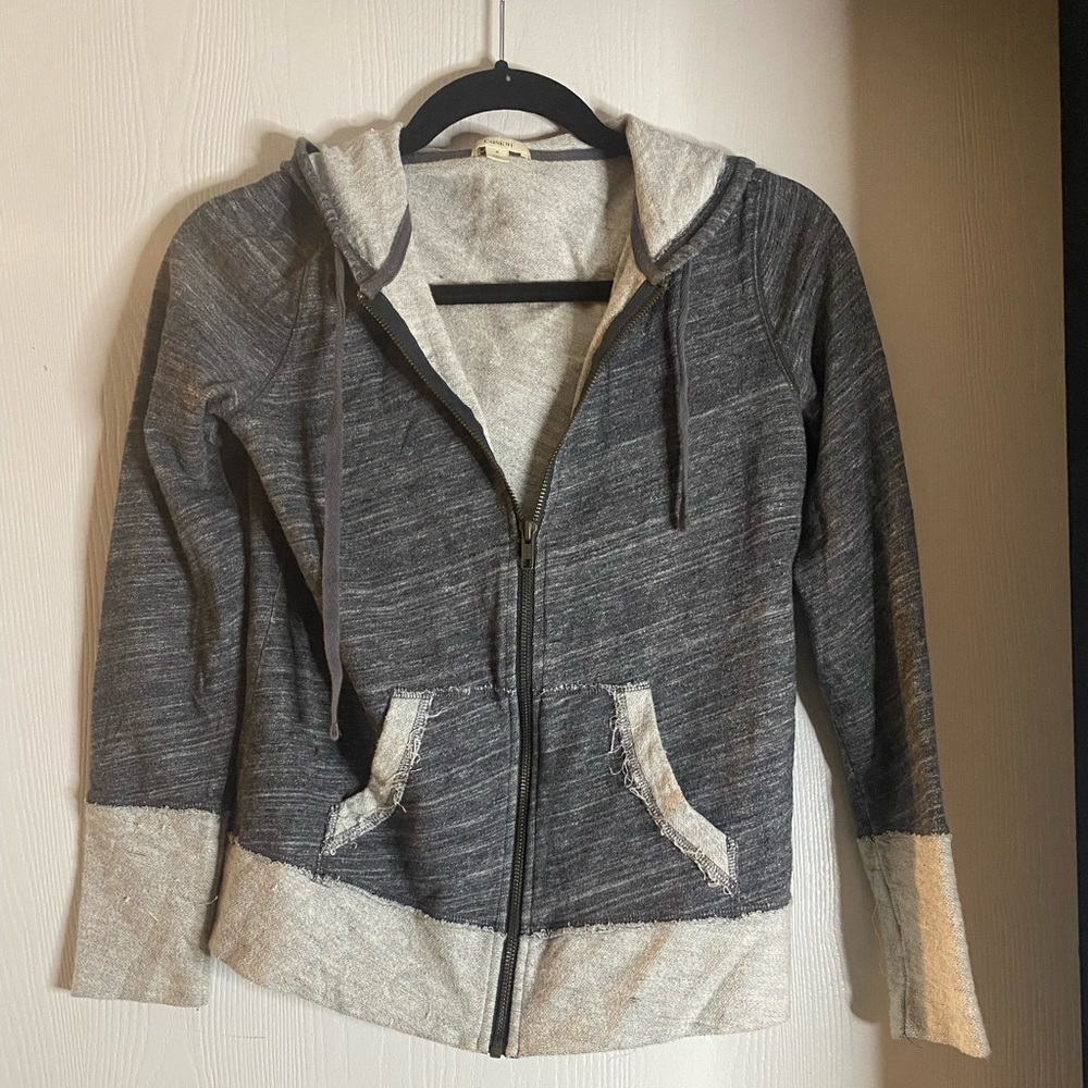 Caslon zip up two-toned grey hoodie, small